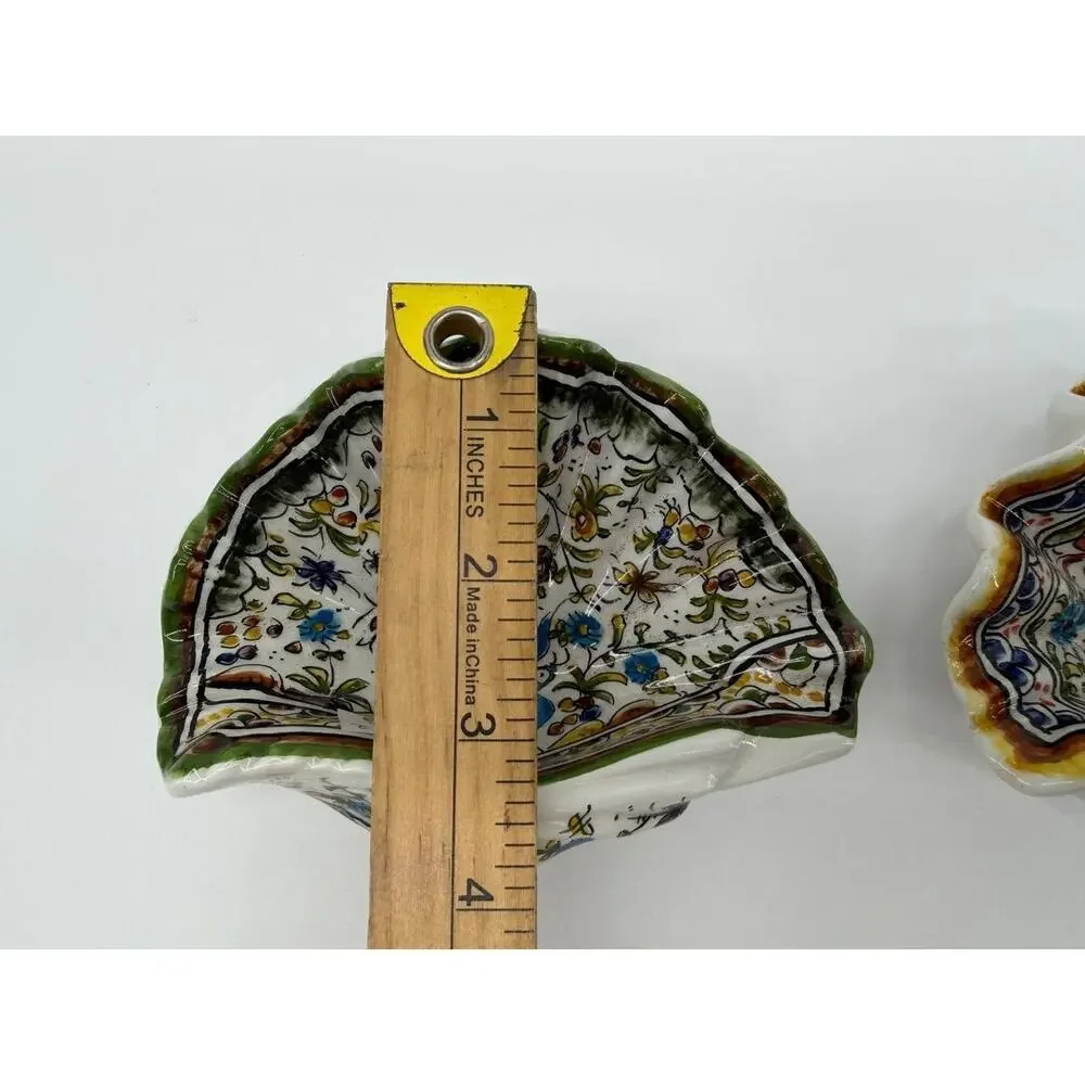 Ceramicas Coimbra Portugal Shell Bowls Set Hand Painted Marta Sec XVIII 1.14lb